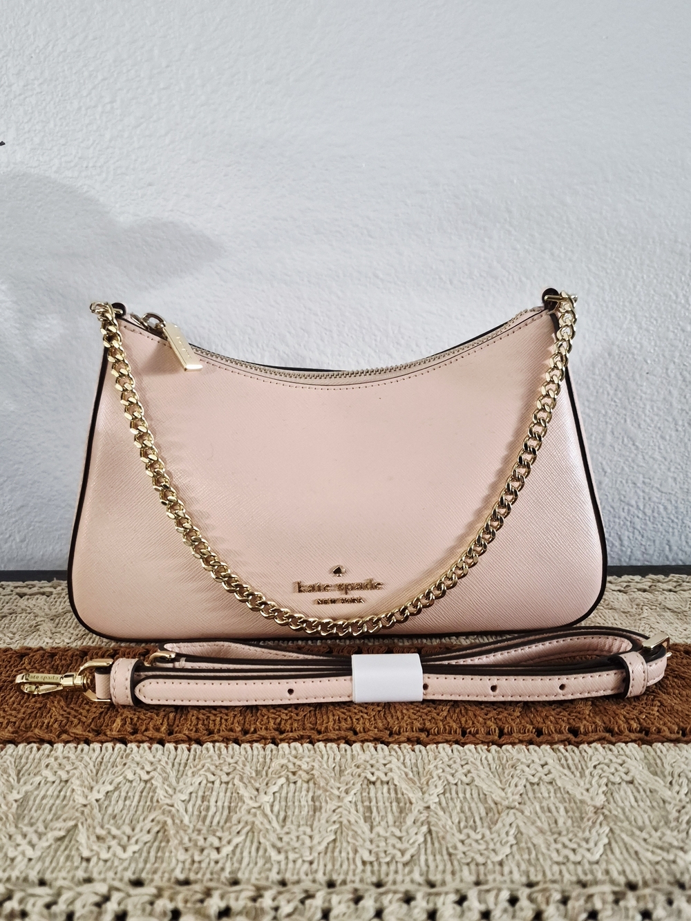 Kate Spade Margot Convertible Crossbody Blush Pink Saffiano Leather